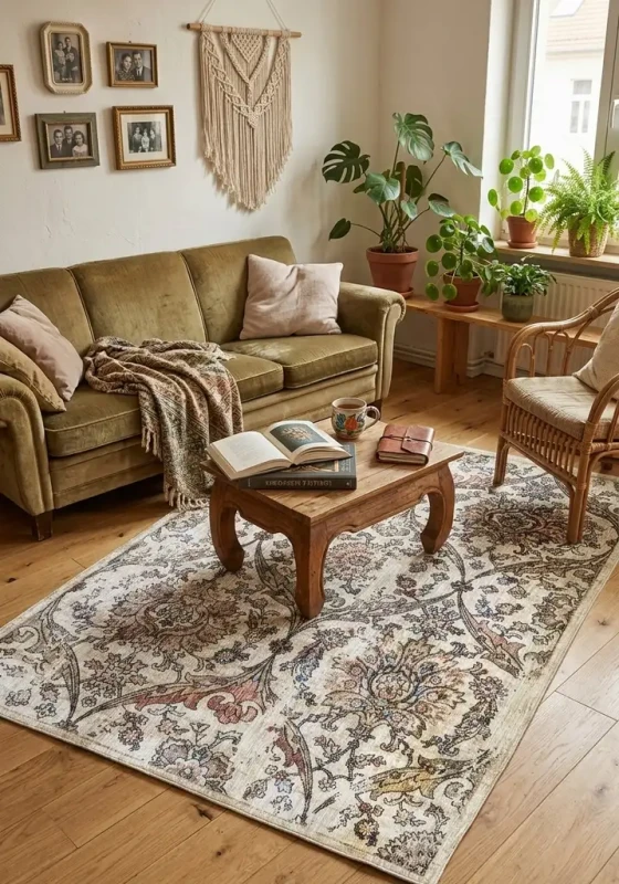 Dywan klasyczny Dywilan Antia 7 E487AF cream aranżacja