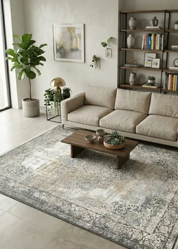 Dywan vintage Dywilan Ardena 1/Y5327F l.grey/d.grey aranżacja
