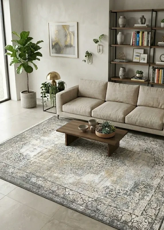 Dywan vintage Dywilan Ardena 1/Y5327F l.grey/d.grey aranżacja