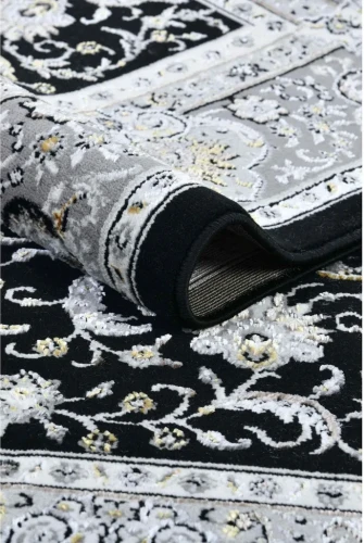 Dywan klasyczny Grece klasyk czarno-srebrny runo