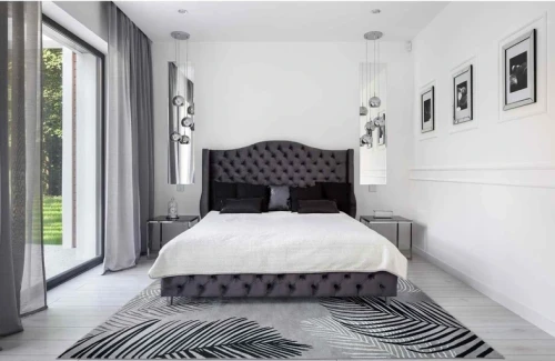 Dywan nowoczesny Grece palmy szary aranzacja