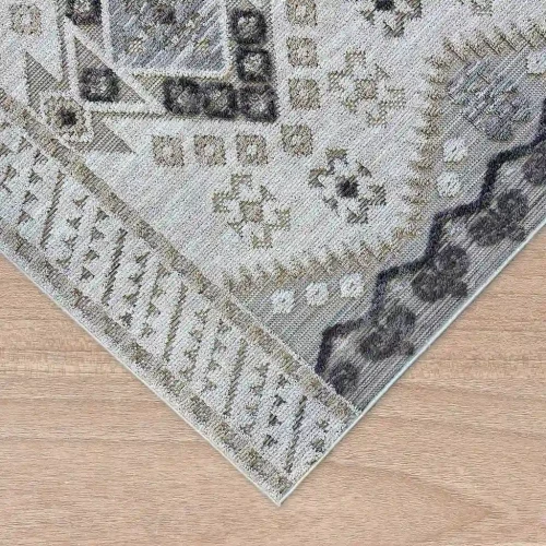 Dywan etno Dywilan Arno 3/01567A l.grey/cream  obszycie