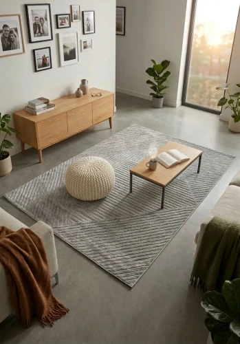 Dywan art deco 3d Dywilan Juno 1 E132AG grey pasif aranżacja