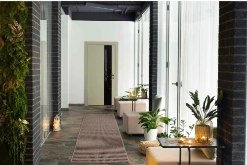 Dywan zewnętrzny Kenzy kratka beżowo-czarny aranżacja