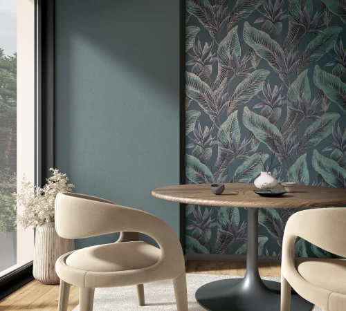 Tapeta z dużymi liśćmi do jadalni Marburg 36466.webp