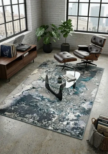 Dywan nowoczesny Dywilan Stylish 16/8780 l.grey/green aranżacja