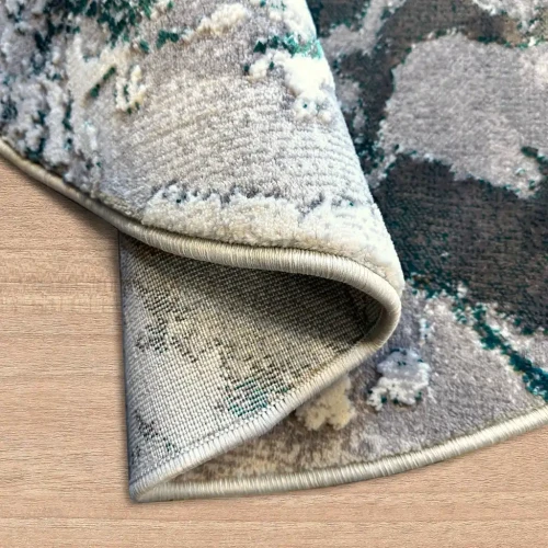 Dywan okrągły nowoczesny Dywilan Stylish 16/8780 l.grey/green spód