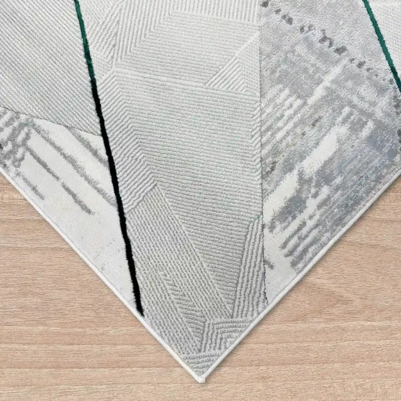 Dywan nowoczesny Dywilan Stylish 21/HE023 grey/green obszycie