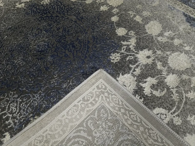 Dywan klasyczny Deluxe 9091 niebieski - spód