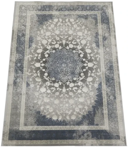 Dywan klasyczny Deluxe 9091 niebieski - rzut ukośny