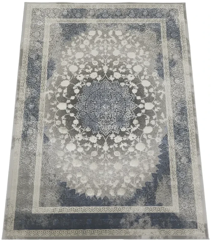 Dywan klasyczny Deluxe 9091 niebieski - rzut ukośny