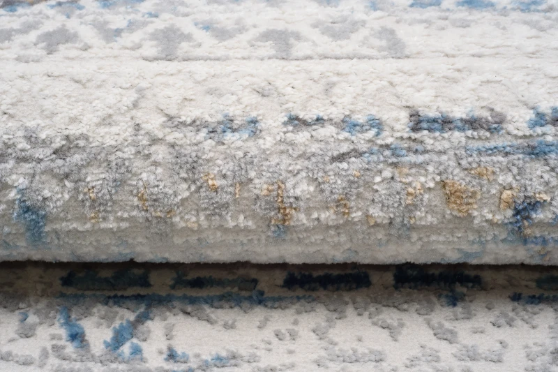 Chodnik Portland G494B biało-niebieski - runo 3d