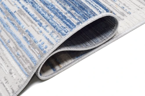 Chodnik nowoczesny Portland G498B biało-niebieski - brzeg