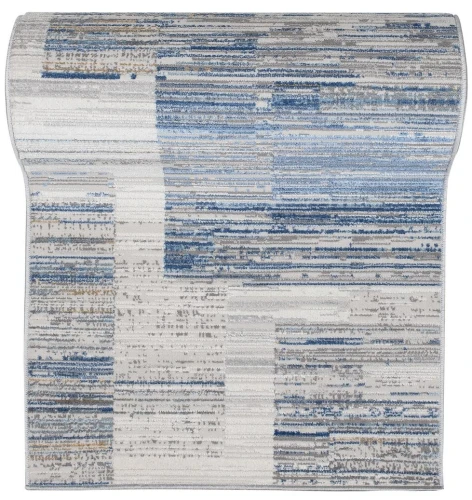 Chodnik nowoczesny Portland G498B biało-niebieski w rolce