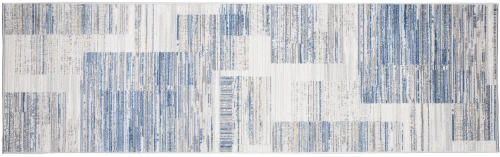 Chodnik nowoczesny Portland G498B biało-niebieski - w poziomie