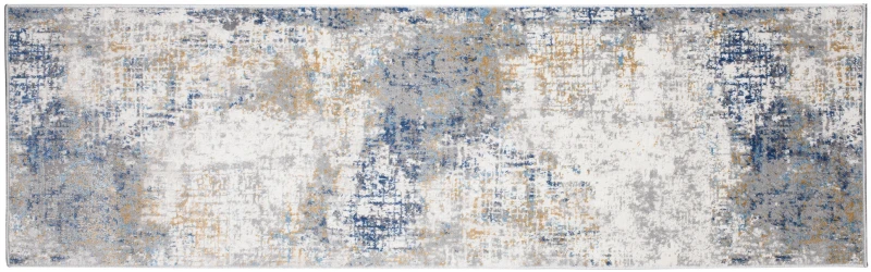 Chodnik nowoczesny Portland G512B beżowo-kremowo-niebieski w poziomie