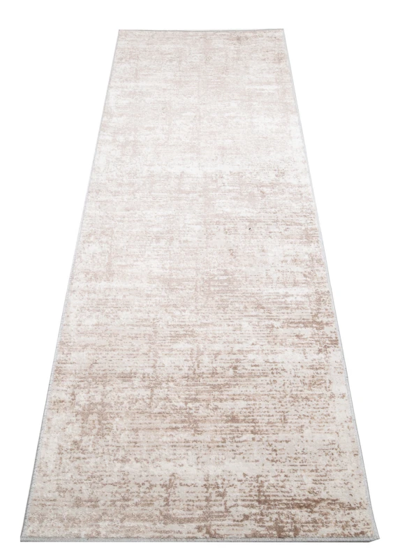 Chodnik nowoczesny Portland D177E kremowo-beżowy - rzut ukośny