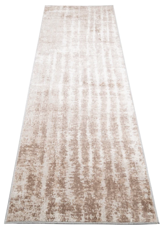 Chodnik nowoczesny Portland D156E kremowo-beżowy - rzut ukośny