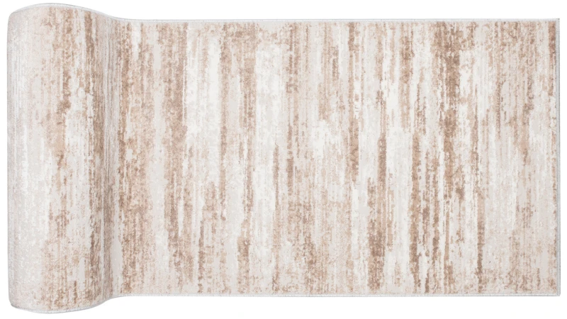 Chodnik nowoczesny Portland D158E kremowo-brązowy w rolce