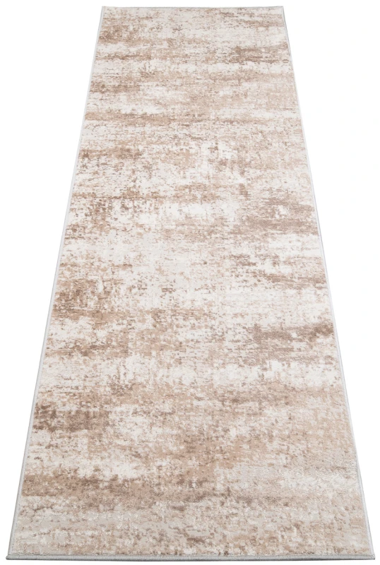 Chodnik nowoczesny Portland D163E kremowo-beżowy - rzut ukośny