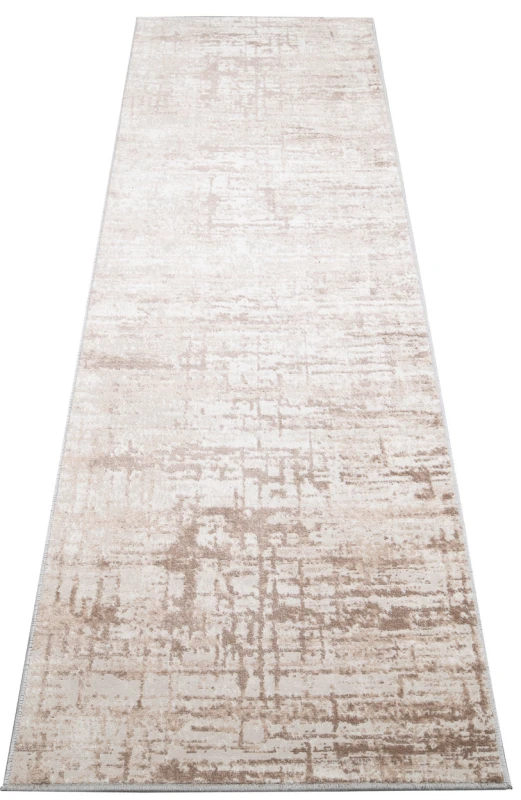 Chodnik nowoczesny Portland D175E kremowo-brązowy - rzut ukośny