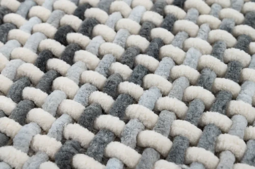 Dywanik łazienkowy Belweder melanż szaro-biały - splot runa