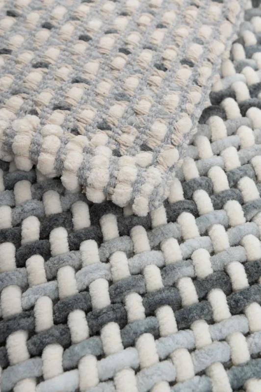 Dywanik łazienkowy Belweder melanż szaro-biały - spód