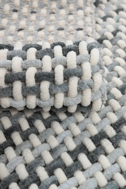 Dywanik łazienkowy Belweder melanż szaro-biały - runo