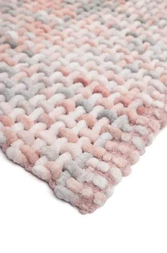 Dywanik łazienkowy Belweder melanż różowo-szary - róg