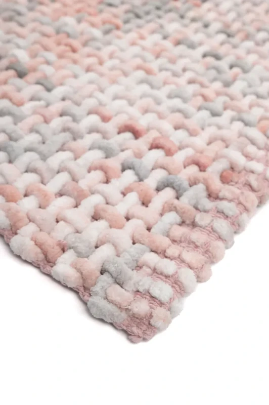 Dywanik łazienkowy Belweder melanż różowo-szary - róg