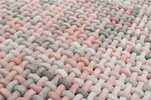 Dywanik łazienkowy Belweder melanż różowo-szary - runo