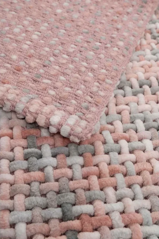 Dywanik łazienkowy Belweder melanż różowo-szary - spód