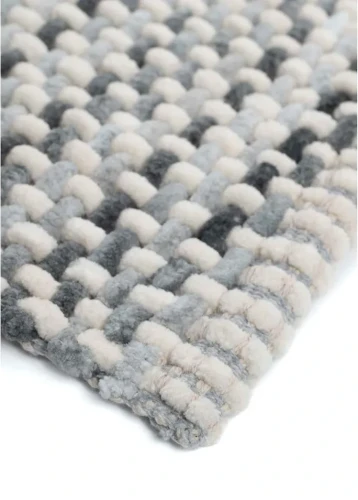 Dywanik łazienkowy Belweder melanż szaro-biały - róg