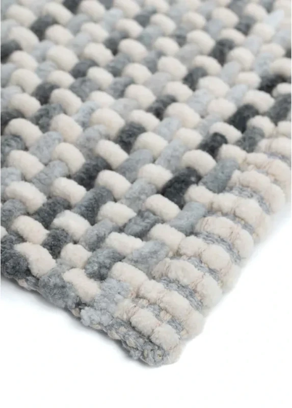 Dywanik łazienkowy Belweder melanż szaro-biały - róg