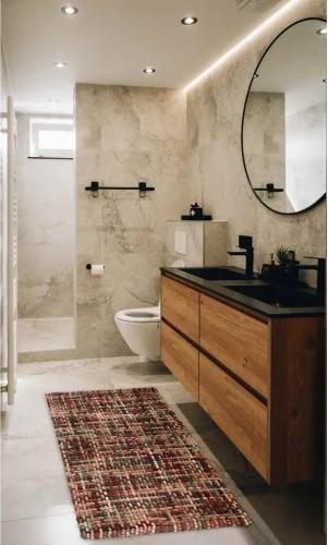 Dywanik łazienkowy Belweder melanż multicolor w łazience