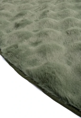 Dywan okrągły pluszowy Rabbit Bubble zielony - brzeg