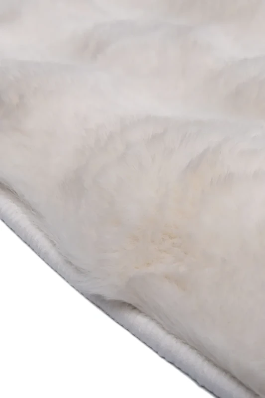 Dywan okrągły pluszowy Rabbit Bubble krem - brzeg