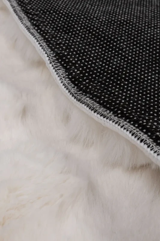 Dywan okrągły pluszowy Rabbit Bubble krem - spód