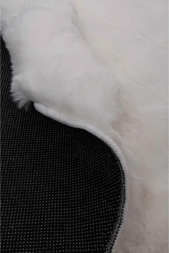 Dywan okrągły pluszowy Rabbit Bubble krem - runo