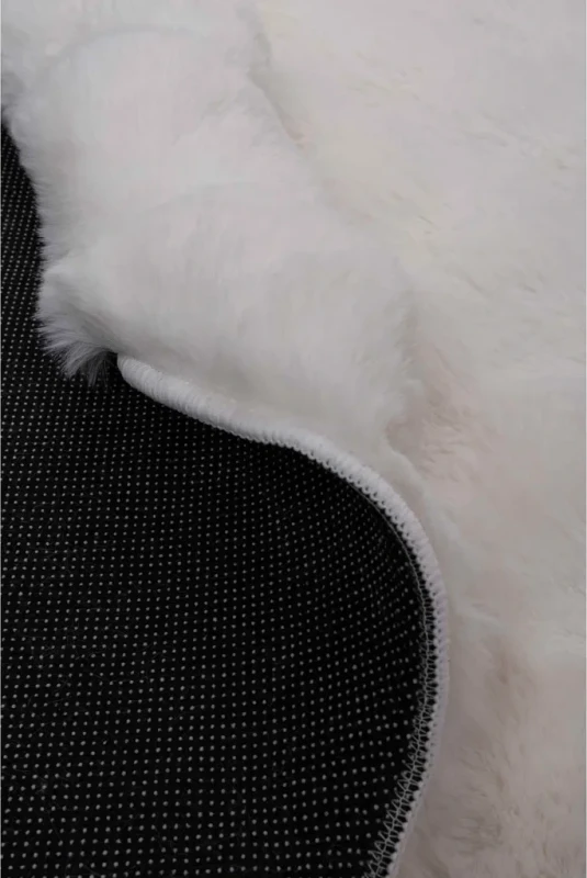 Dywan okrągły pluszowy Rabbit Bubble krem - runo