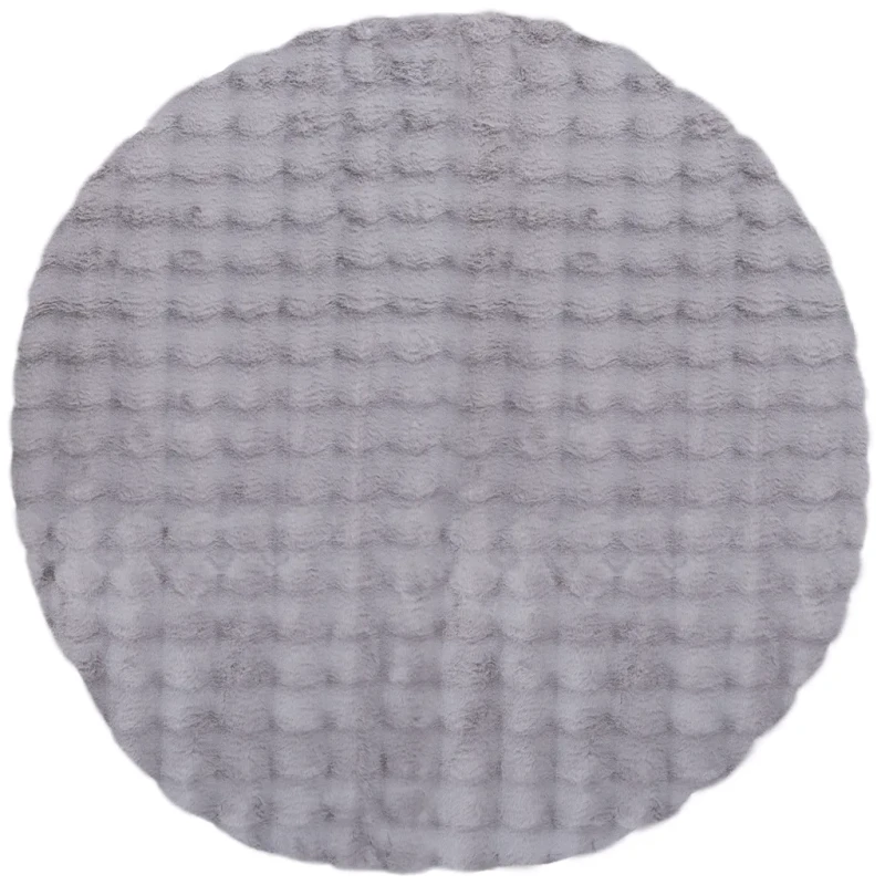 Dywan okrągły pluszowy Rabbit Bubble szary