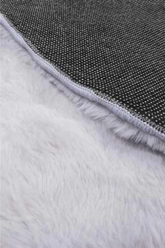Dywan okrągły pluszowy Rabbit Bubble szary - spód