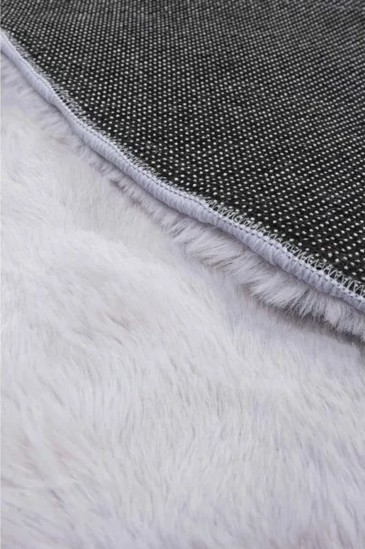 Dywan okrągły pluszowy Rabbit Bubble szary - spód