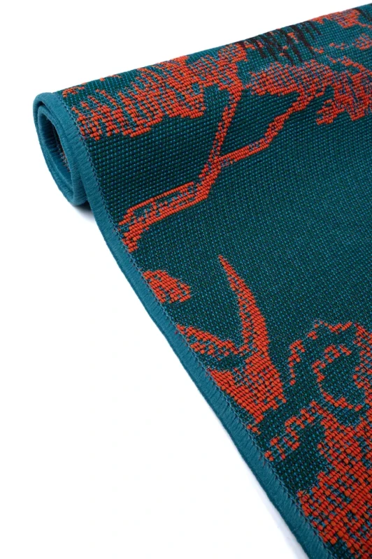 Dywan zewnętrzny Jungle papugi wielokolorowy - bok