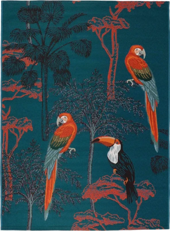 Dywan zewnętrzny Jungle papugi wielokolorowy