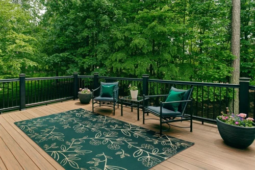 Dywan zewnętrzny Jungle liście zielony na werandzie