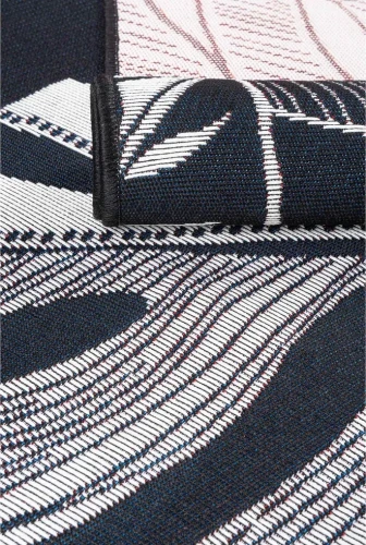 Dywan zewnętrzny Jungle kwiat biało-czarny - runo