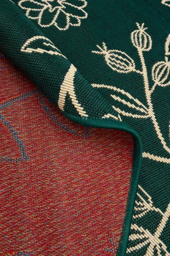 Dywan okrągły zewnętrzny Jungle liście zielony - bok