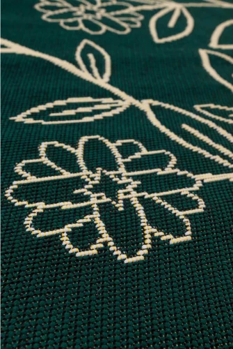 Dywan okrągły zewnętrzny Jungle liście zielony - runo