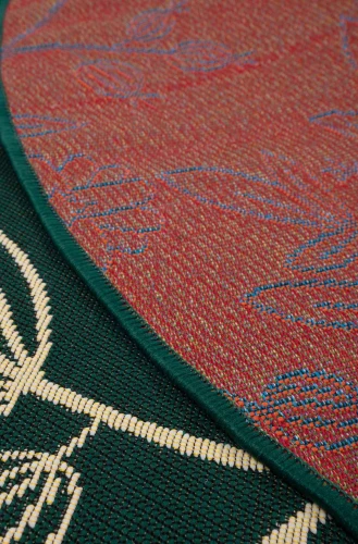 Dywan okrągły zewnętrzny Jungle liście zielony - spód